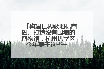 构建世界级地标商圈、打造没有围墙的博物馆，杭州拱墅区今年要干这些事
