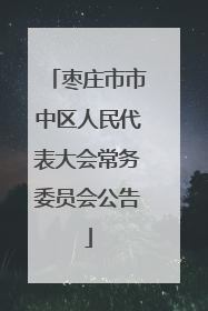 枣庄市市中区人民代表大会常务委员会公告