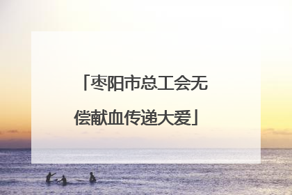 枣阳市总工会无偿献血传递大爱