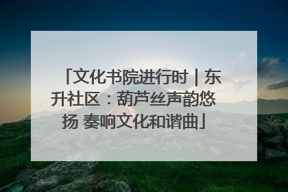文化书院进行时｜东升社区：葫芦丝声韵悠扬 奏响文化和谐曲