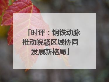 时评：钢铁动脉推动皖赣区域协同发展新格局