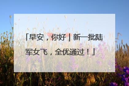 早安，你好｜新一批陆军女飞，全优通过！
