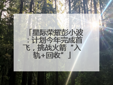 星际荣耀彭小波：计划今年完成首飞，挑战火箭“入轨+回收”