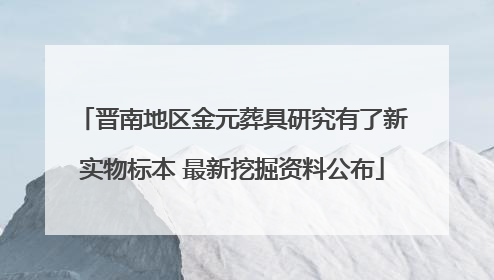 晋南地区金元葬具研究有了新实物标本 最新挖掘资料公布