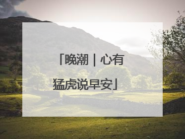 晚潮｜心有猛虎说早安