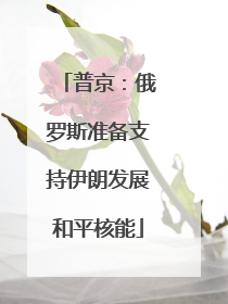 普京：俄罗斯准备支持伊朗发展和平核能