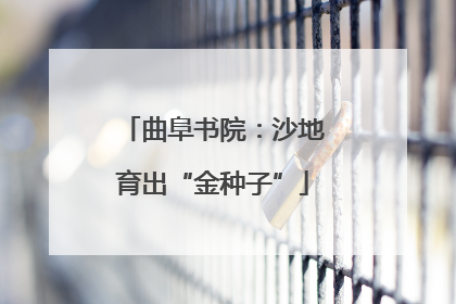 曲阜书院：沙地育出“金种子”