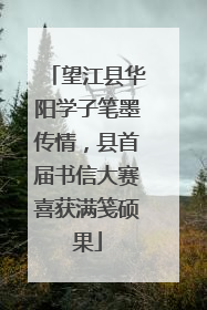 望江县华阳学子笔墨传情，县首届书信大赛喜获满笺硕果