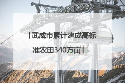武威市累计建成高标准农田340万亩