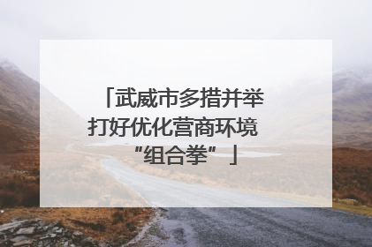 武威市多措并举打好优化营商环境“组合拳”