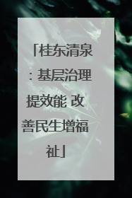 桂东清泉：基层治理提效能 改善民生增福祉