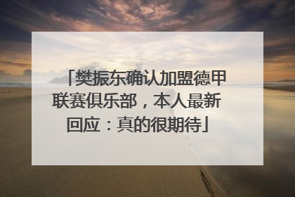 樊振东确认加盟德甲联赛俱乐部，本人最新回应：真的很期待