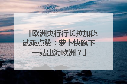 欧洲央行行长拉加德试乘点赞：萝卜快跑下一站出海欧洲？