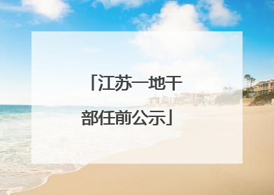 江苏一地干部任前公示