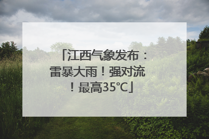江西气象发布：雷暴大雨！强对流！最高35℃