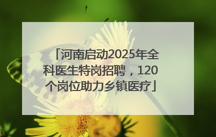 河南启动2025年全科医生特岗招聘，120个岗位助力乡镇医疗