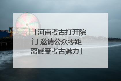 河南考古打开院门 邀请公众零距离感受考古魅力