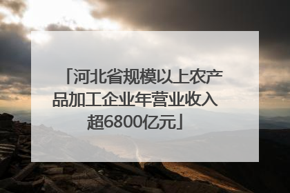 河北省规模以上农产品加工企业年营业收入超6800亿元