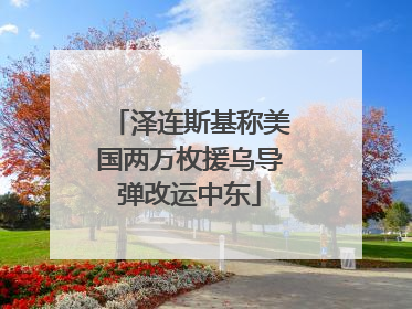 泽连斯基称美国两万枚援乌导弹改运中东