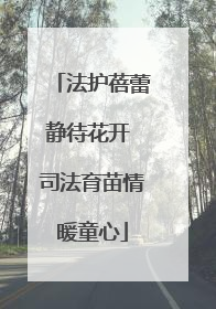 法护蓓蕾静待花开 司法育苗情暖童心