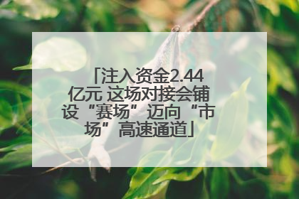 注入资金2.44亿元 这场对接会铺设“赛场”迈向“市场”高速通道