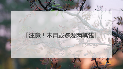 注意！本月或多发两笔钱