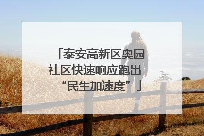 泰安高新区奥园社区快速响应跑出“民生加速度”