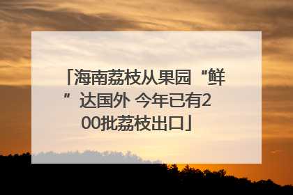 海南荔枝从果园“鲜”达国外 今年已有200批荔枝出口