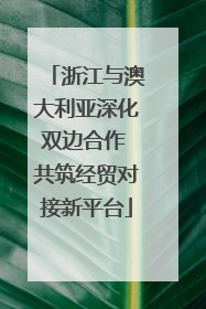 浙江与澳大利亚深化双边合作 共筑经贸对接新平台