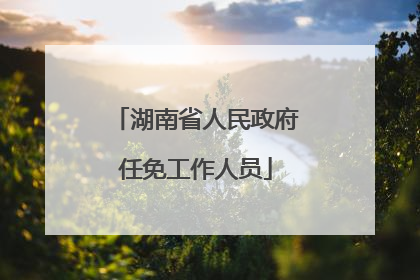 湖南省人民政府任免工作人员