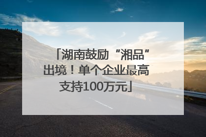 湖南鼓励“湘品”出境！单个企业最高支持100万元