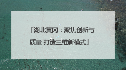 湖北黄冈：聚焦创新与质量 打造三维新模式