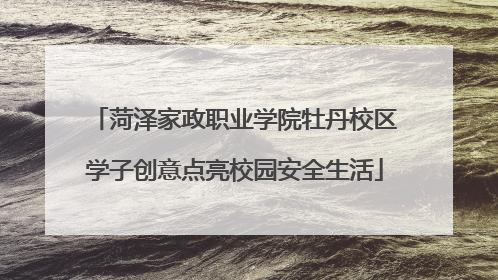 菏泽家政职业学院牡丹校区学子创意点亮校园安全生活