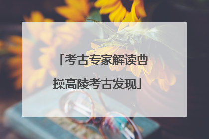 考古专家解读曹操高陵考古发现