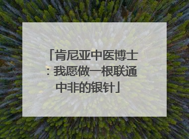 肯尼亚中医博士：我愿做一根联通中非的银针
