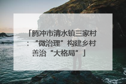 腾冲市清水镇三家村：“微治理”构建乡村善治“大格局”