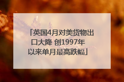 英国4月对美货物出口大降 创1997年以来单月最高跌幅