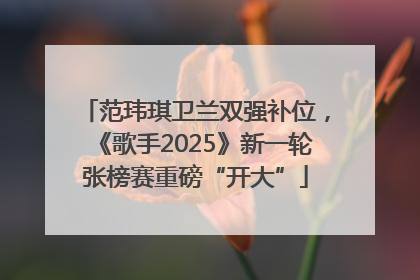 范玮琪卫兰双强补位，《歌手2025》新一轮张榜赛重磅“开大”