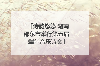 诗韵悠悠 湖南邵东市举行第五届端午音乐诗会
