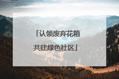 认领废弃花箱 共建绿色社区