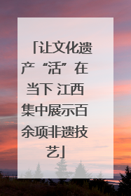 让文化遗产“活”在当下 江西集中展示百余项非遗技艺