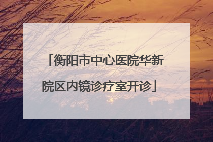 衡阳市中心医院华新院区内镜诊疗室开诊