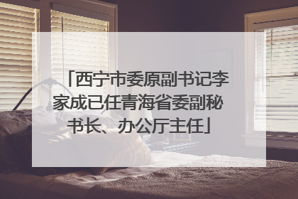 西宁市委原副书记李家成已任青海省委副秘书长、办公厅主任