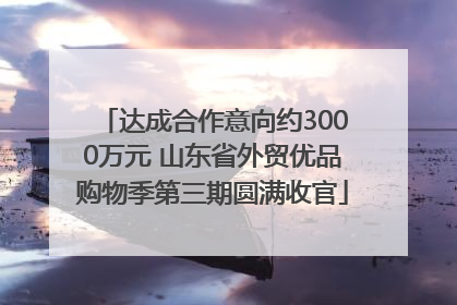 达成合作意向约3000万元 山东省外贸优品购物季第三期圆满收官