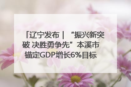 辽宁发布｜“振兴新突破 决胜勇争先”本溪市锚定GDP增长6%目标推进十项重点工作