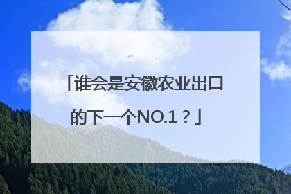 谁会是安徽农业出口的下一个NO.1？