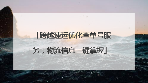 跨越速运优化查单号服务，物流信息一键掌握