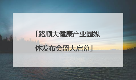 路顺大健康产业园媒体发布会盛大启幕