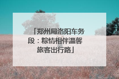 郑州局洛阳车务段：粽情相伴温馨旅客出行路