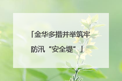金华多措并举筑牢防汛“安全堤”